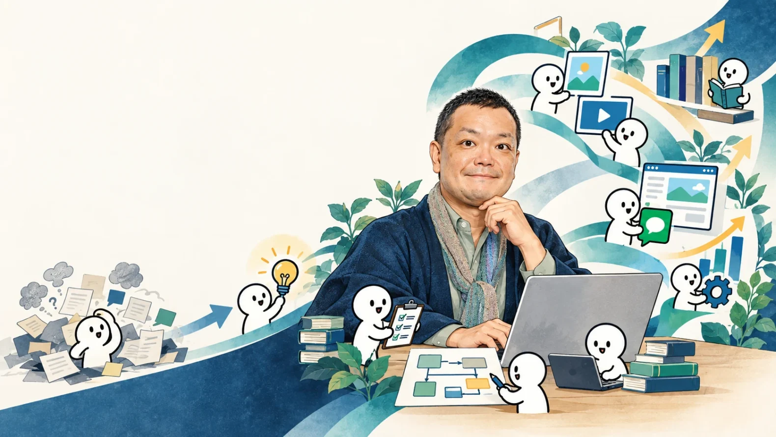 荒屋明神が人とAIを統括し、事業を実行可能な構造へ変える様子