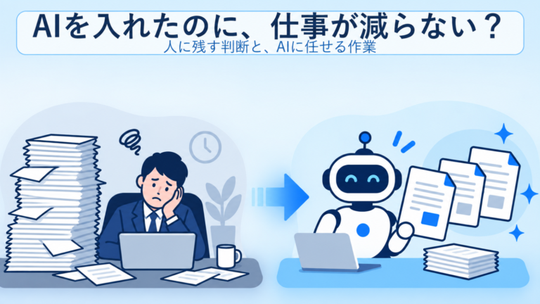 AIを入れたのに仕事が減らない?人に残す判断と、AIに任せる作業